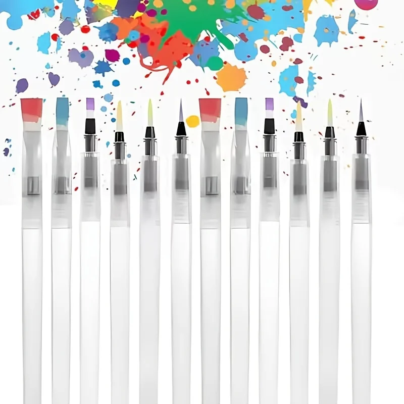 12/24pcs Watercolor Brush Pens Set, Super Easy To Use And Fill Water Brush Pens, Watercolor Paint Pens, Water Soluble ColoredPen