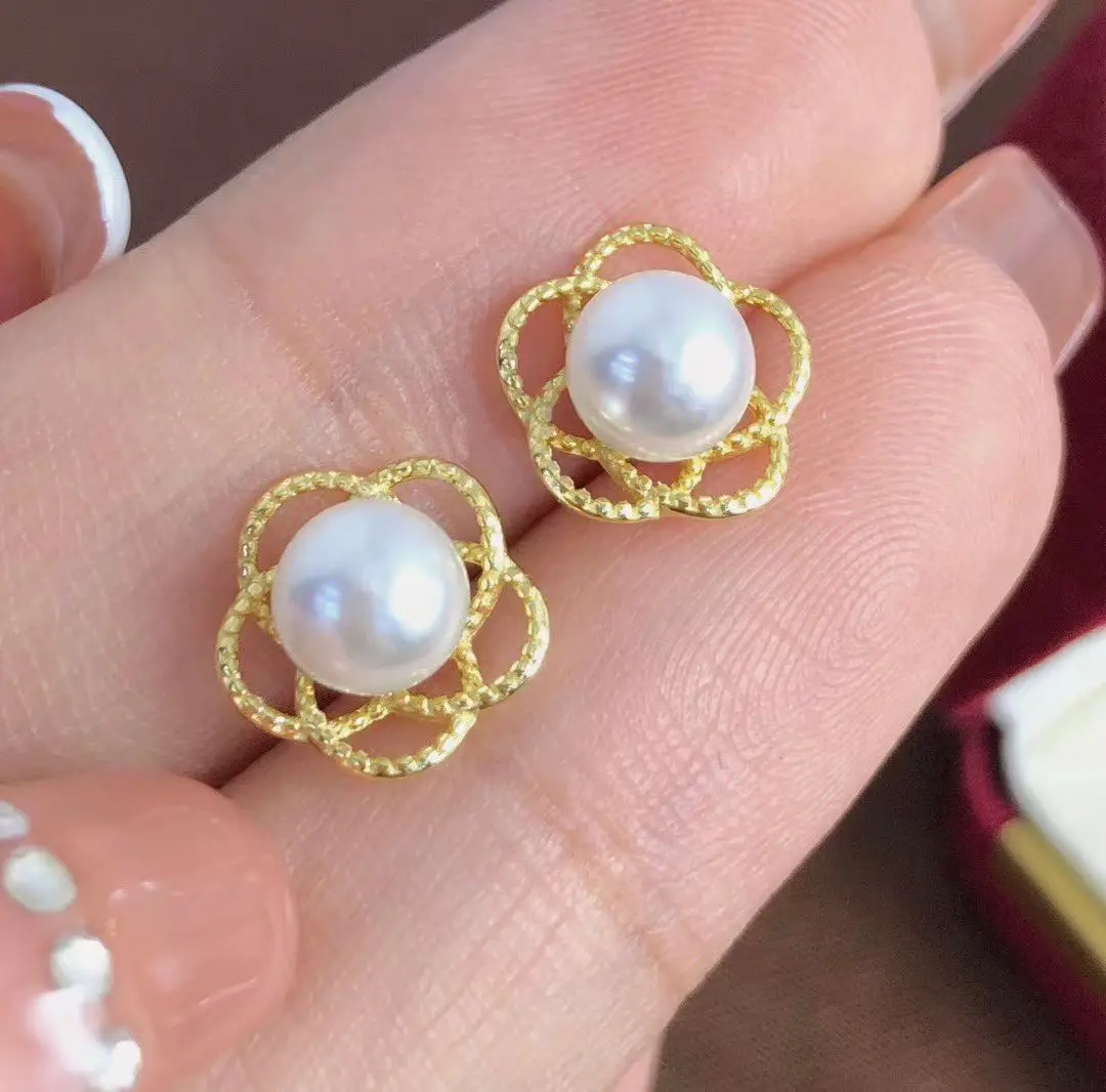 

Серьги из стерлингового серебра 925 пробы, фурнитура для крепления, базовые монтажные детали, аксессуар для жемчуга 5-6 мм, 10 пар/лот