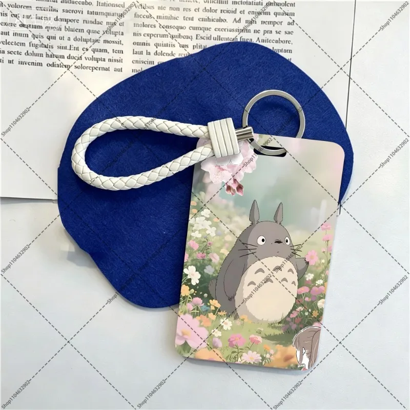 Totoro Card Luggage Label Cartoon Anime Kawaii Hang Tags Handbags Keychain Decorations Suitcase Baggage Tag Birthday Party Gift view 3