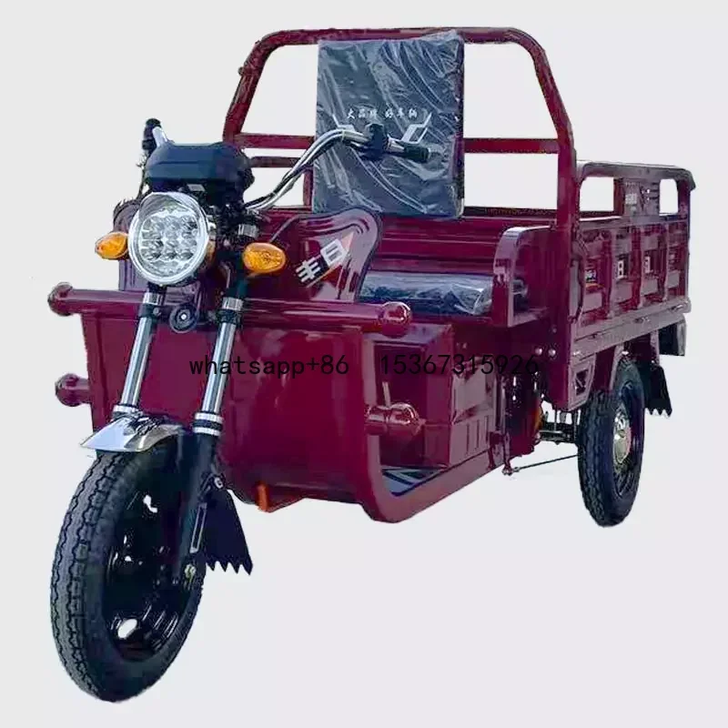 1.6m Wheel Electric Tricycle Motor 1000W Large Capacity 18 Tubes Three Wheel Cargo Tricycle