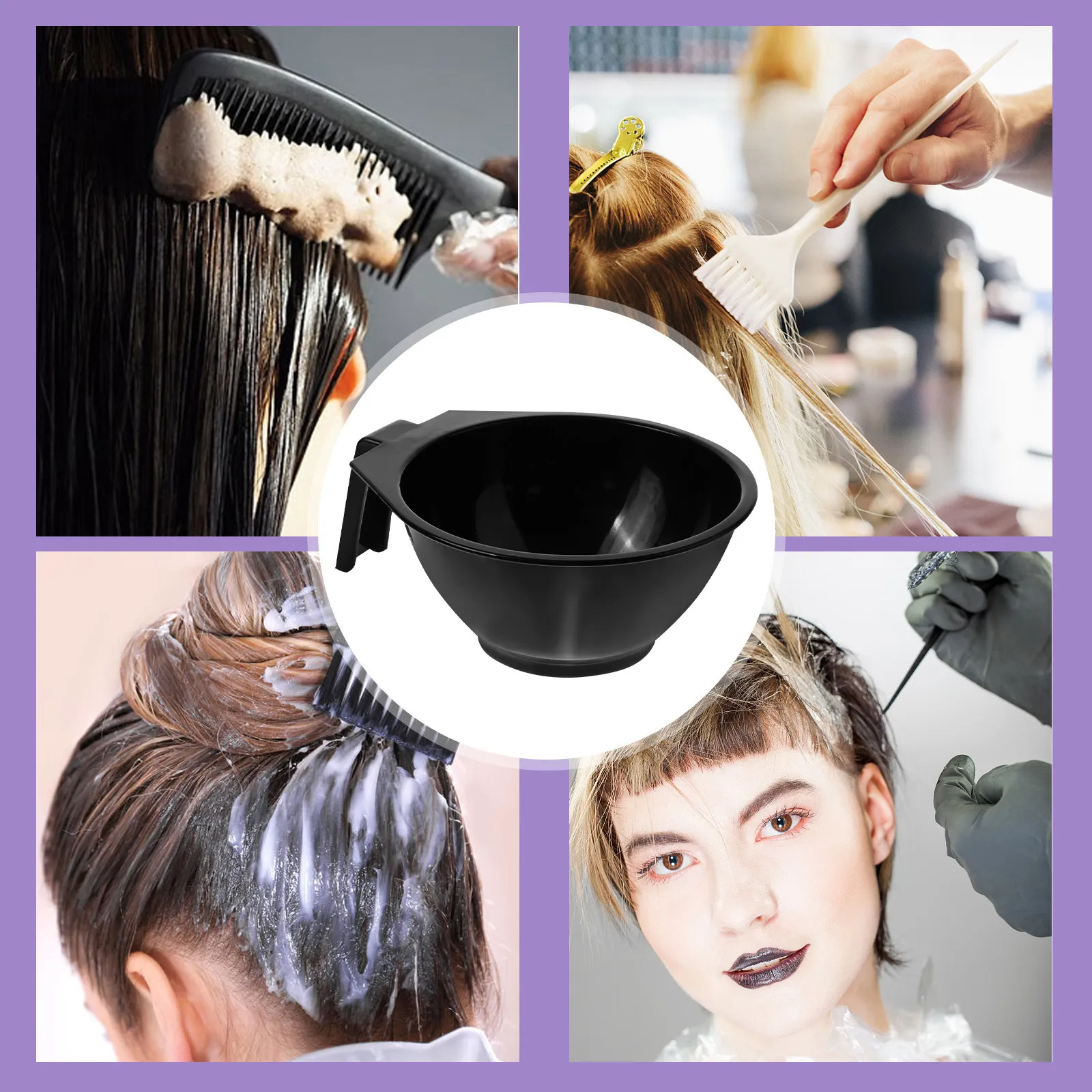 5Pcs Hair Dye Mixing Bowl Professional Plastic Tinting Bowl for Salon DIY Hair Coloring Facial Mask Making Easy Clean Nonslip
