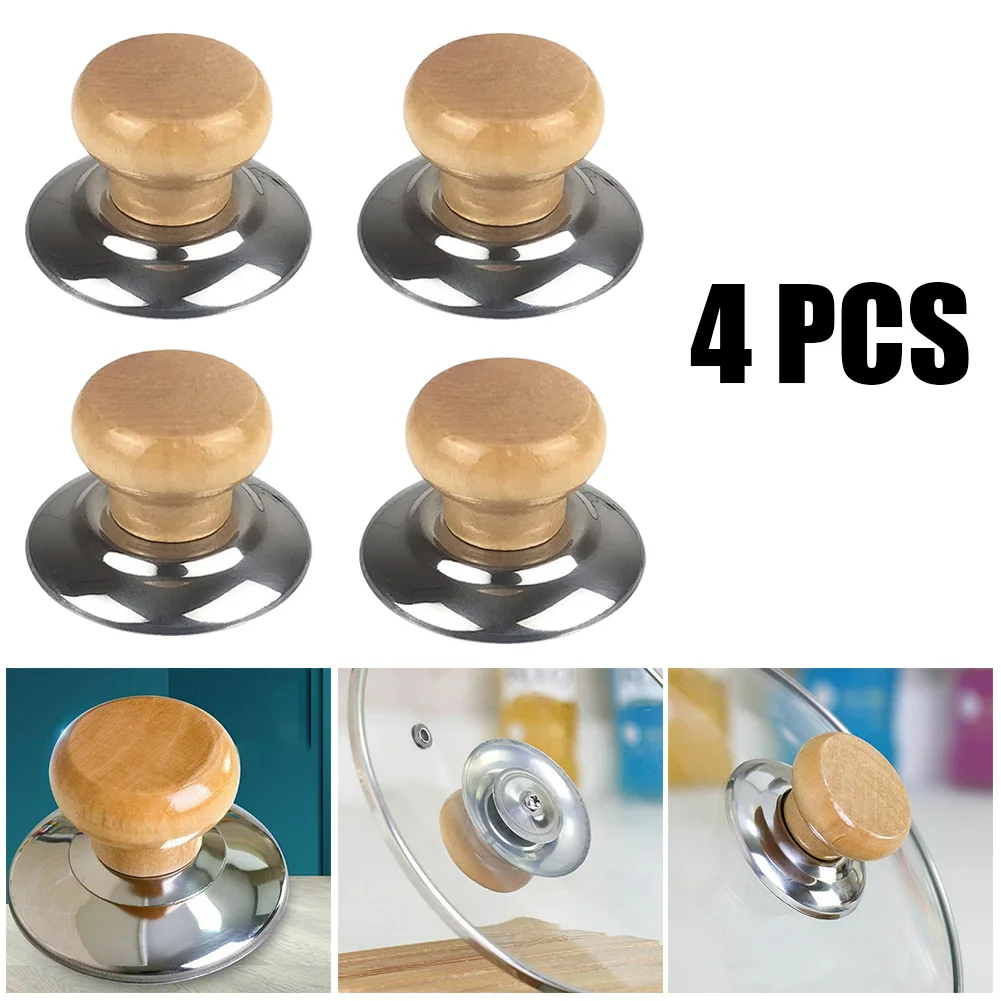 

4Pcs Kitchen Cooking Pot Pan Lids Replacement Knob Lifting Handle Saucepan Lid 2.24 X .54inch Heat-resistant Cookware Parts