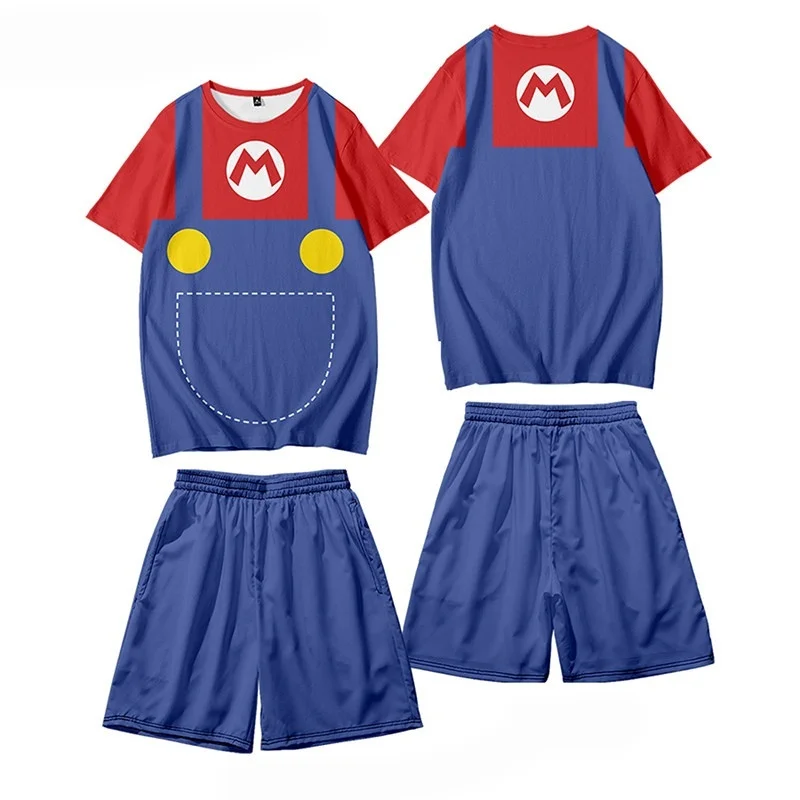 Hot Selling Street Trend Cartoon Printed Impact Creative Comfortable Cute 3D T-shirt Set Children Parent Child Casual Men Women