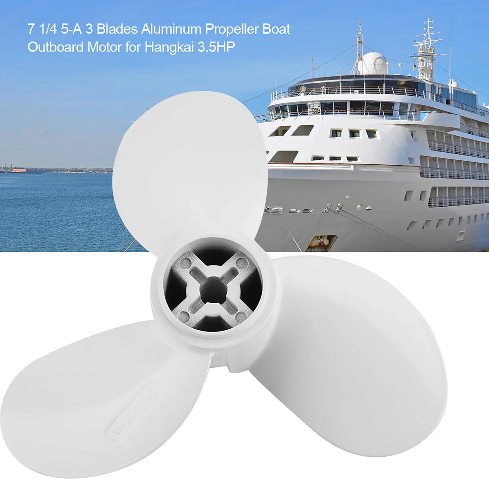 3 Blades Motor Propeller 7 1/4 5-A 3 Blades Aluminum Propeller Boat Outboard Motor for Hangkai 3.5HP Outboard Motor Propeller