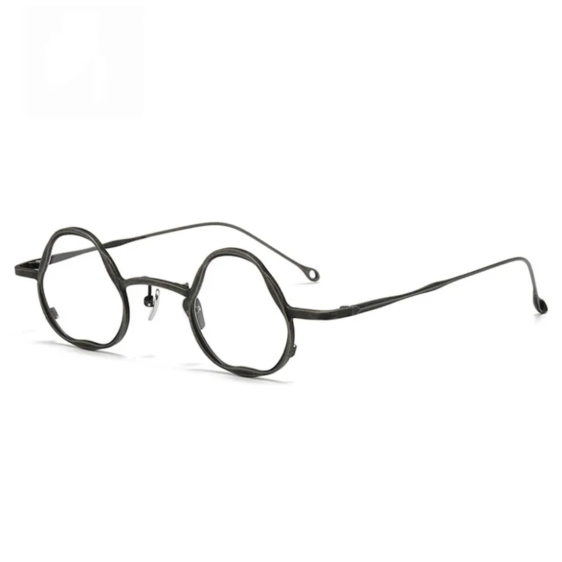 RIGARDS RG1080TI Handmade Beta Titanium Vintage Round Eyeglasses for Unisex Ultralight Myopia Frames RG1080TI