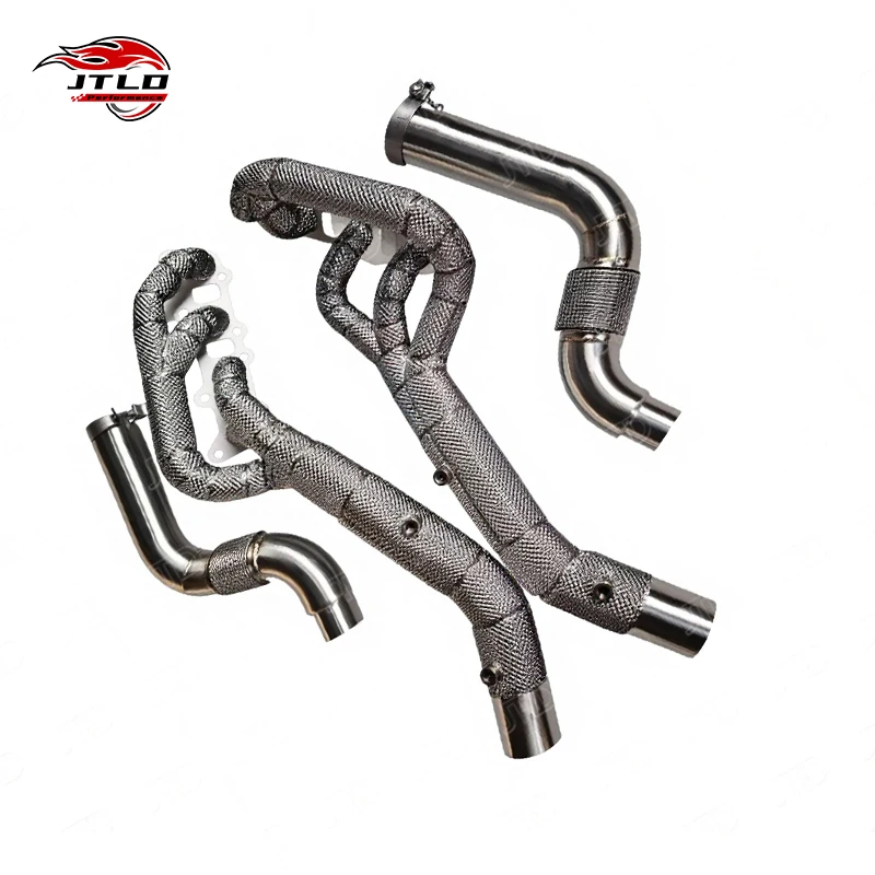 High-Flow Exhaust Headers For Ford Mustang 5.0 V8 T304 Stainless Steel Construction, Includes Heat Protection Shield Power Gain