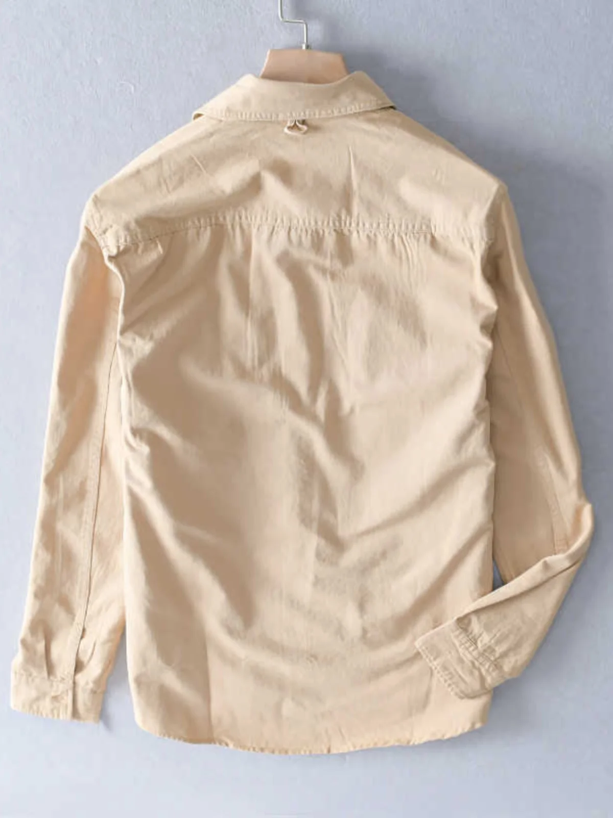 2024 New Men's Long Sleeve Workwear Shirt Loose Fit Trendy Spring Autumn Top Youth Style No Ironing Required Standard Cut