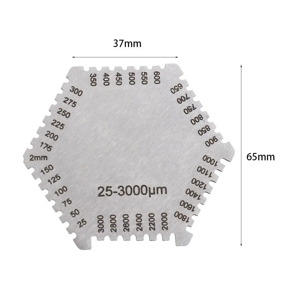 Paint Coating Hexagon Wet Film Comb High Precision Hexagonal Wet Diaphragm Thickness Gauge 25-3000um Stainless Steel