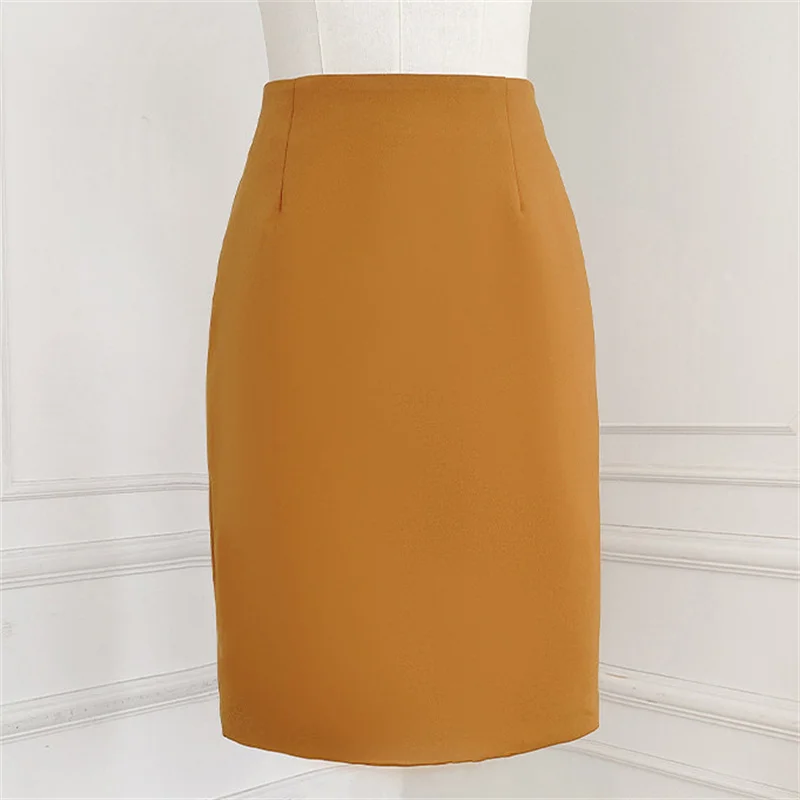

Women's skirt New high waisted slim fit long dress for spring 2026 Casual women's half skirt knee length skirt y2k pencil skirt