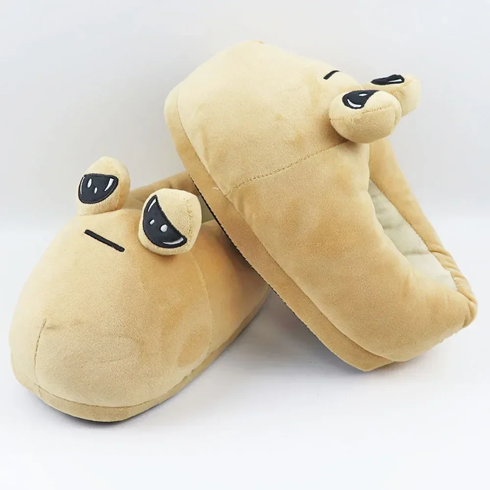 

Hot Game My Pet Alien Pou Plush Toy Sad Pou Plush Slippers Non-slip Soft Stuffed Pou Cotton Slippers Indoor Gifts for Girls