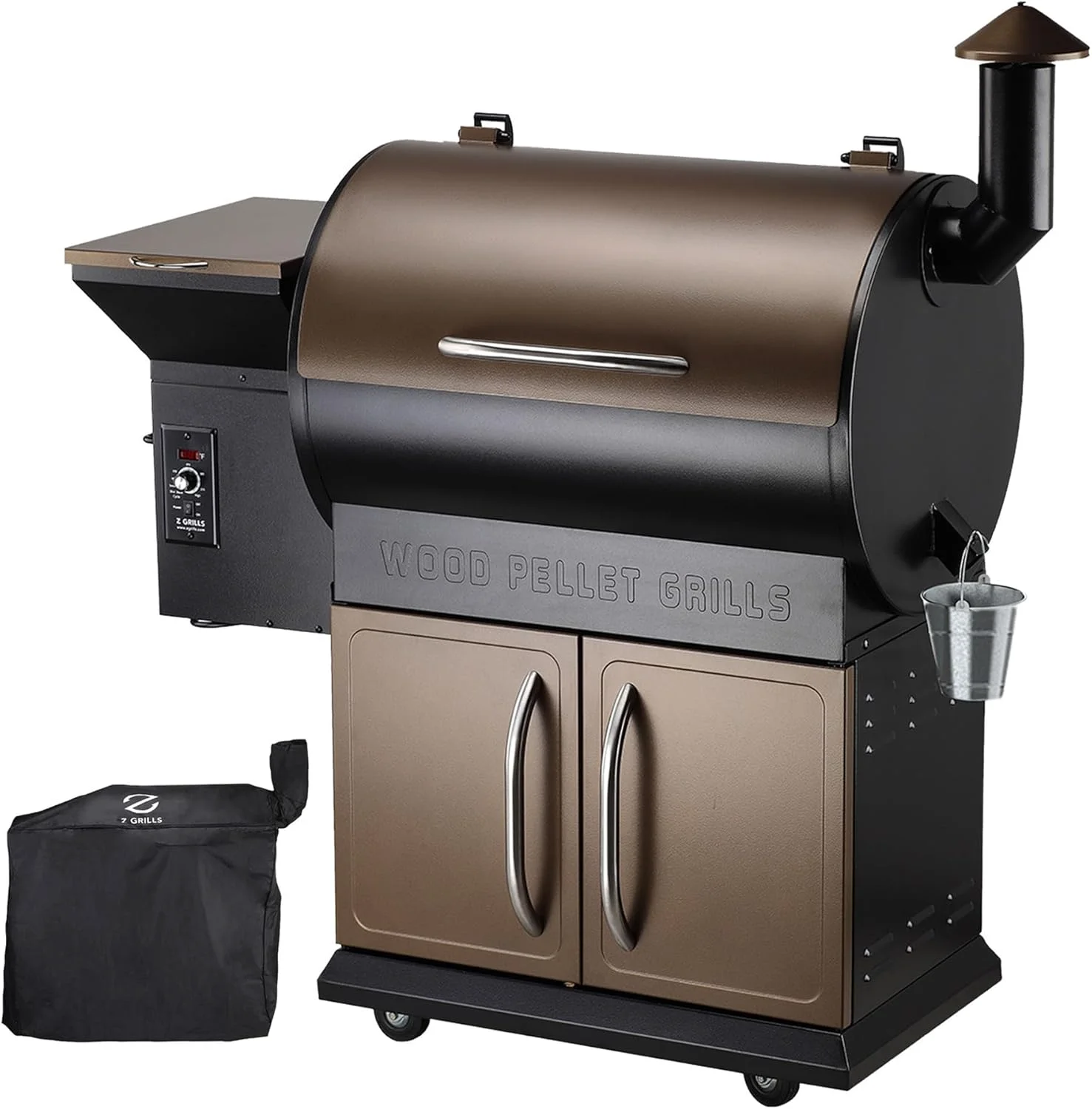 

BBQ Grills, Wood Pellet Grill Smoker with PID Control, Rain Cover, 700 sq. in Cooking Area for Outdoor BBQ