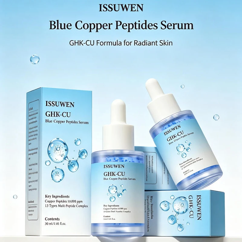 Ghk-CU Blue Copper Peptides Capsule Serum 30ml Kojic Acid Soothing Moisturizing Glowing Face Essence Korean Daily Skincare Serum