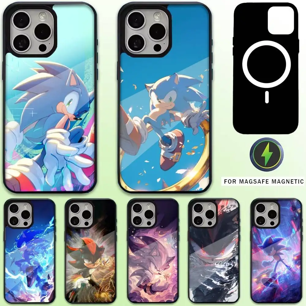

Sonic The-Hedgehog Phone Case For iPhone17,16,15,14,13,12,11 Plus,Pro Max Magnetic For Magsafe Wireless Charging