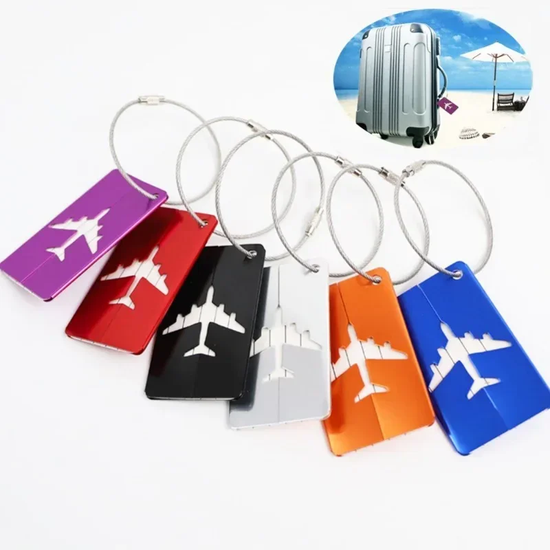 New Metal Luggage Tags Boarding Airplane Luggage Card Baggage Suitcase ID Address Name Holder Backpack Boarding Tag Label Holder