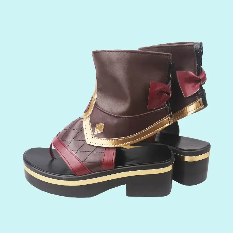 Cossun genshin impacto kuki shinobu/yelan cosplay sapatos jogo quente anime feminino role play traje de couro do plutônio