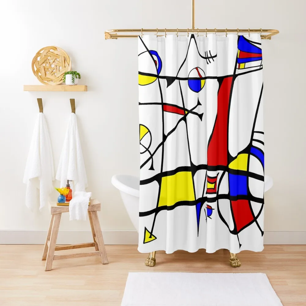 

Miro-inspired Abstract Shower Curtain Modern Bathroom Accessories Bathroom Showers For The Bathroom Curtain
