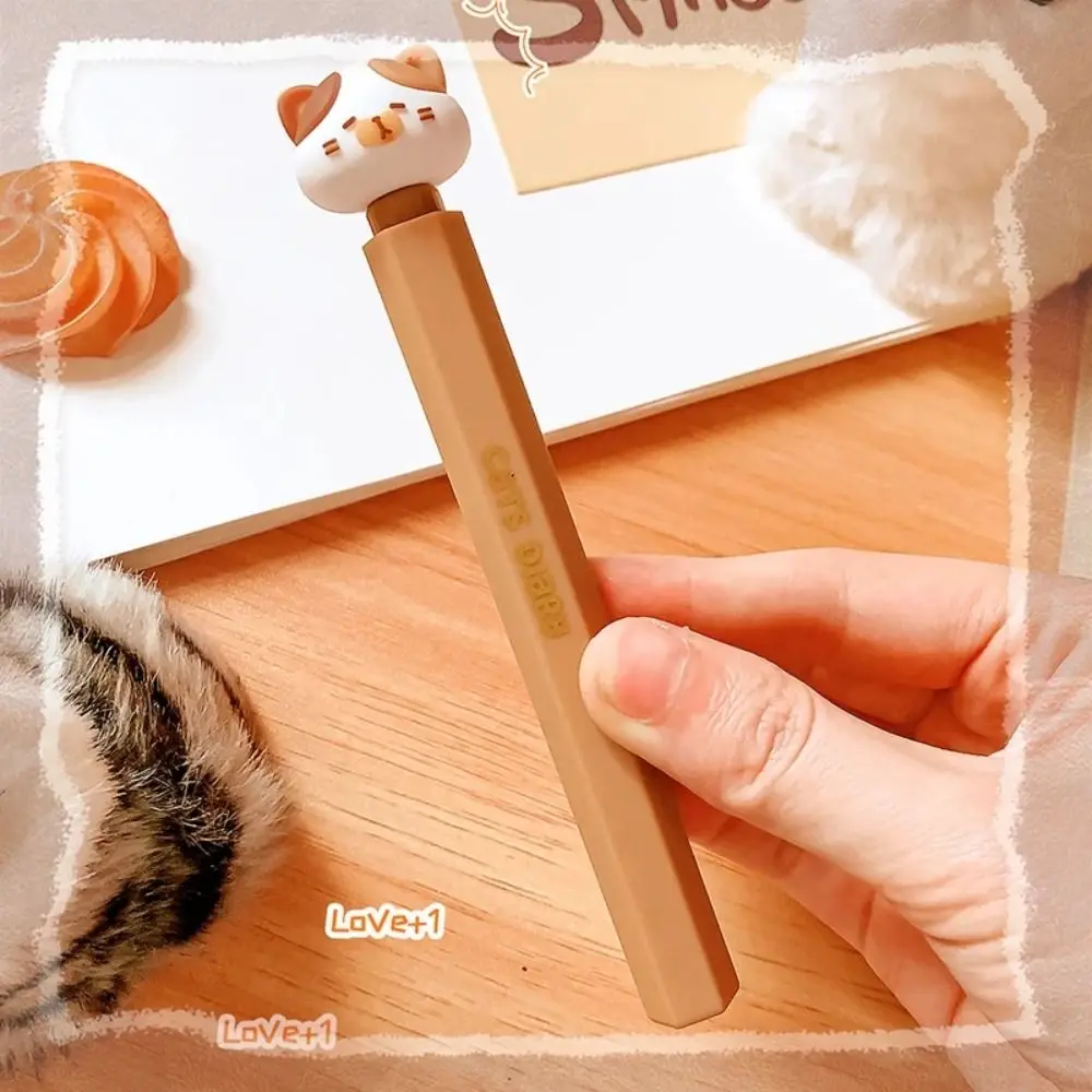 Канцелярские принадлежности Kawaii, гелевая ручка с милым котом, красивая эстетичная мультяшная ручка с милым котенком, ручка для письма 0,5 мм, подарок