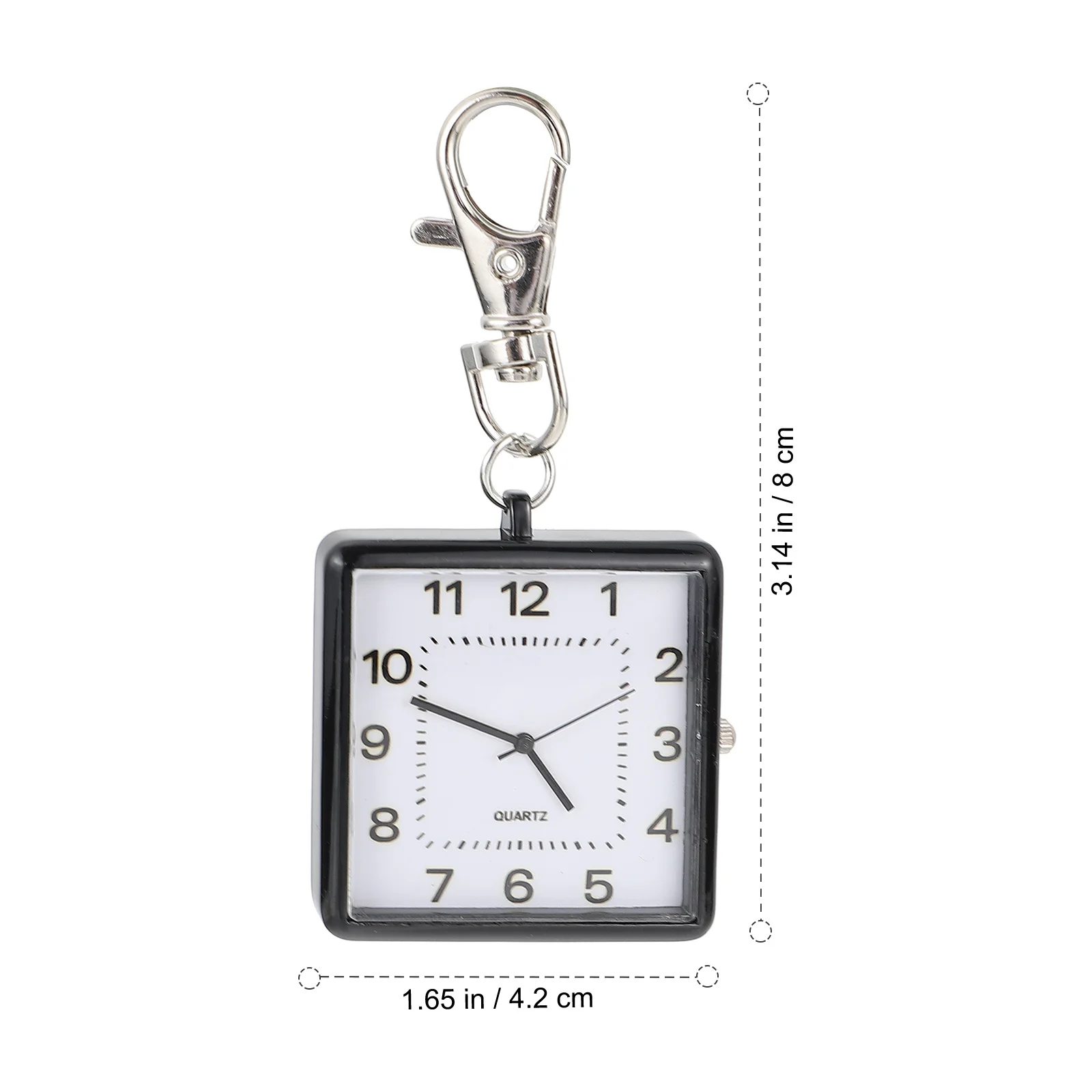2Pcs Quartz Large Dial Pocket Watch Portable Hanging Keychain Nurse Doctor Medical Professional Gift Keychain Pocket Watch