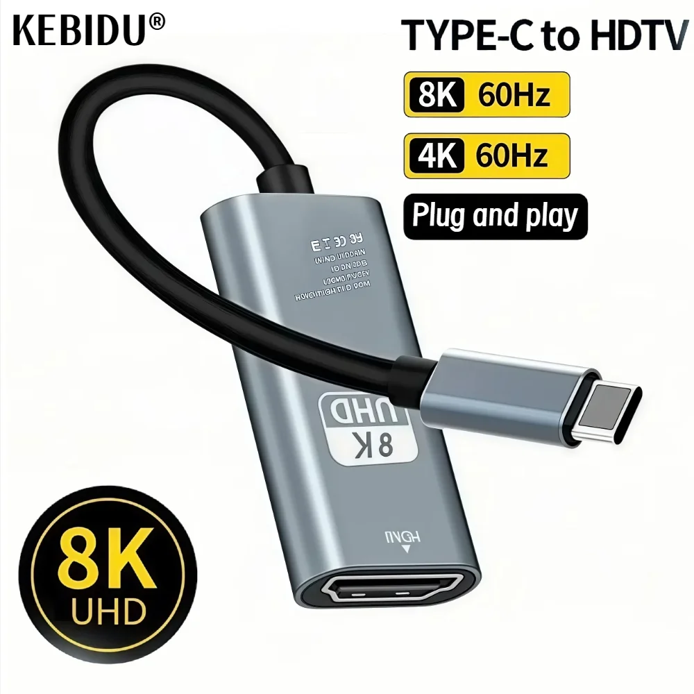 

8K 4K 60Hz 30Hz USB C to HDMI Cable Type C Adapter HDTV Converter Cable for iPhone 15 TV Converter MacBook Air iPad Samsung