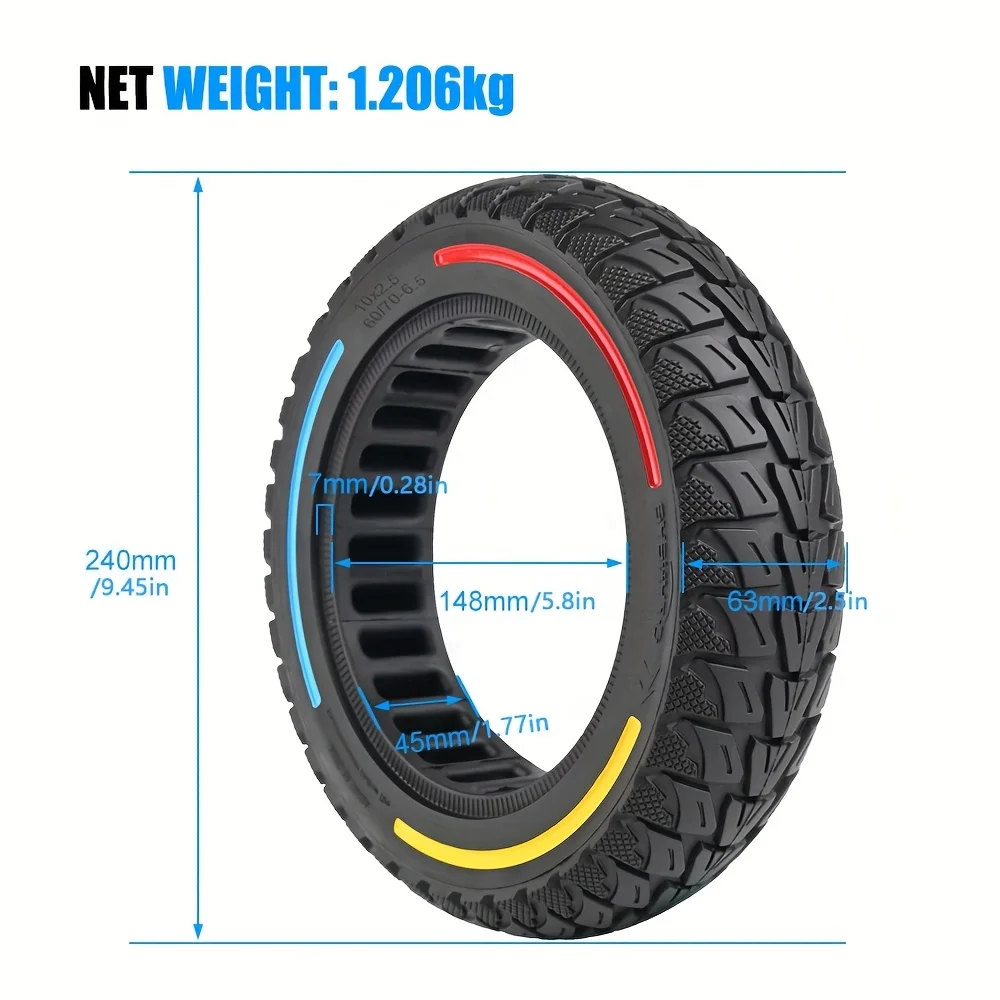 1 قطعة إطار سكوتر كهربائي 10x2.5 لـ Segway Ninebot Max G30P G30LP Gotrax G5 G6 Hiboy Titan Pro - إطار مقاوم للثقب 60/70-6.5