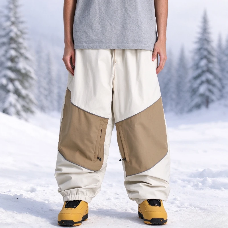 2026 New Skiing Pants Women Men Winter Windproof Waterproof Breathable Loose Solid Sport Warm Snowboarding Clothes Outdoor