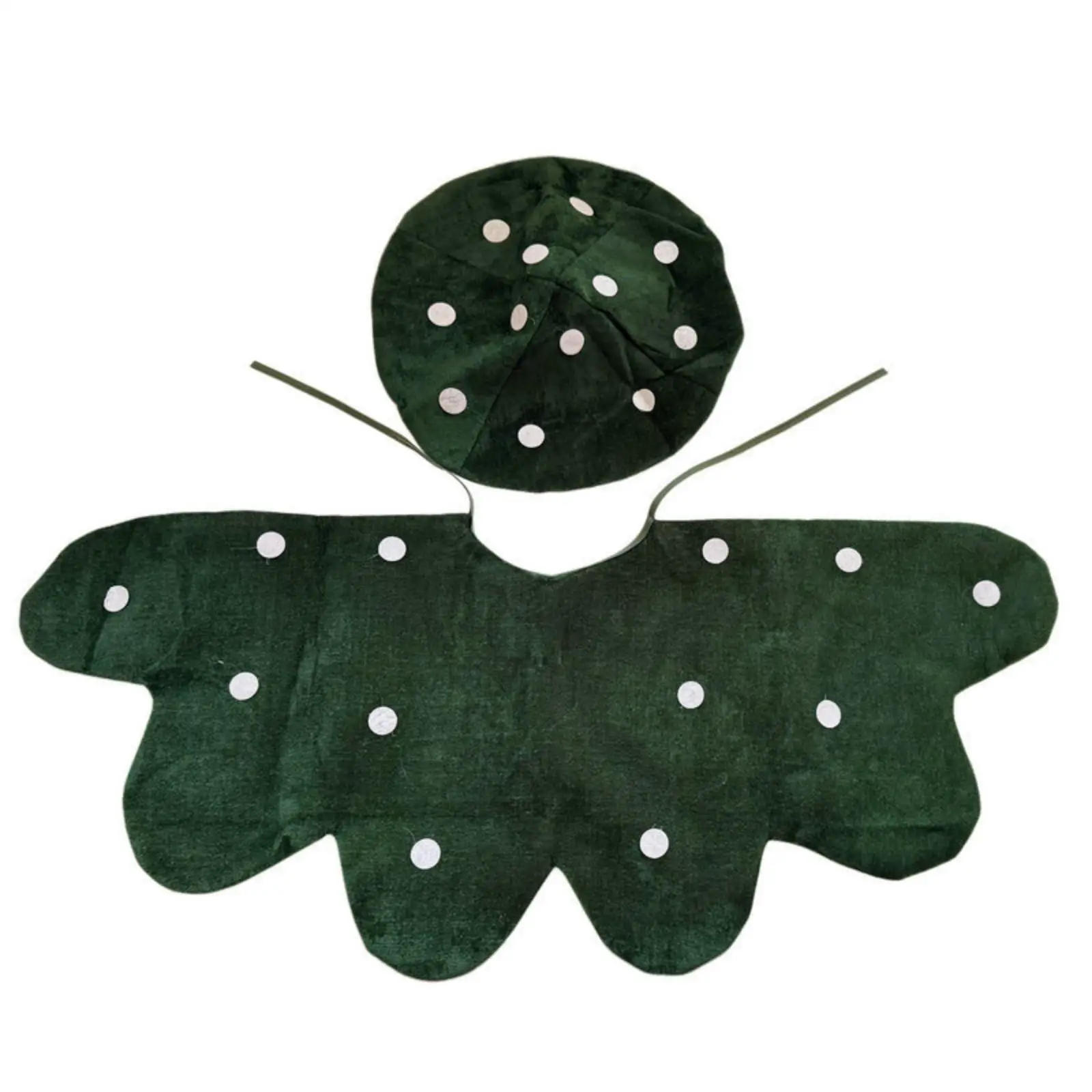 Childrens Mushroom Role Play Outfit with Cape and Hat for School Performance Carnival Party Fun Imaginative Costume Set