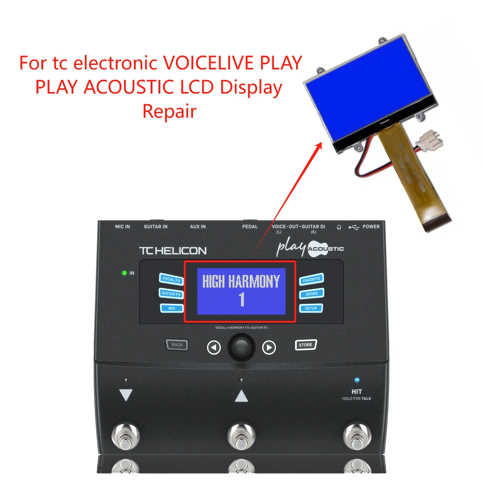 New Original Lcd Display for TC Electronic PLAY ACOUSTIC VOICELIVE PLAY Replacement/Repair