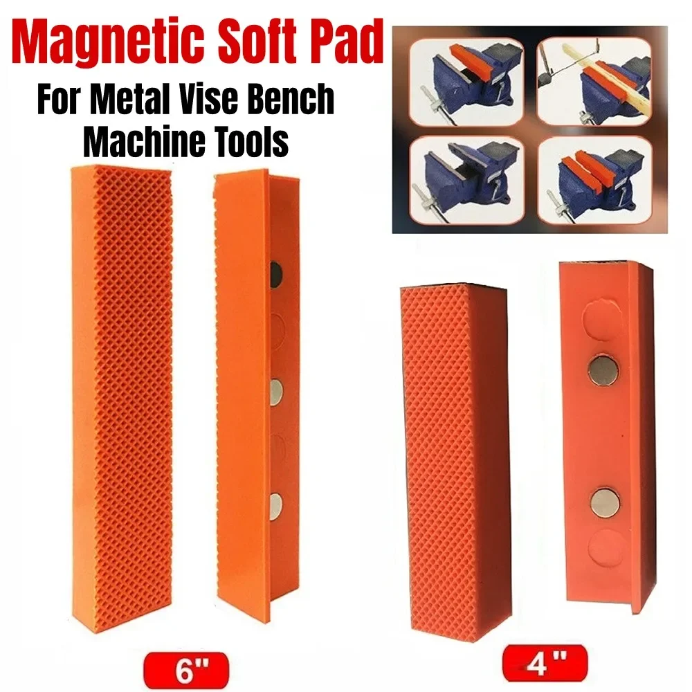 

2pcs Magnetic Pad Jaw Rubber Multi-Slot Vise Jaw Pads For Metal Vise Benchtop Machine Tools 4/5/6 Inch