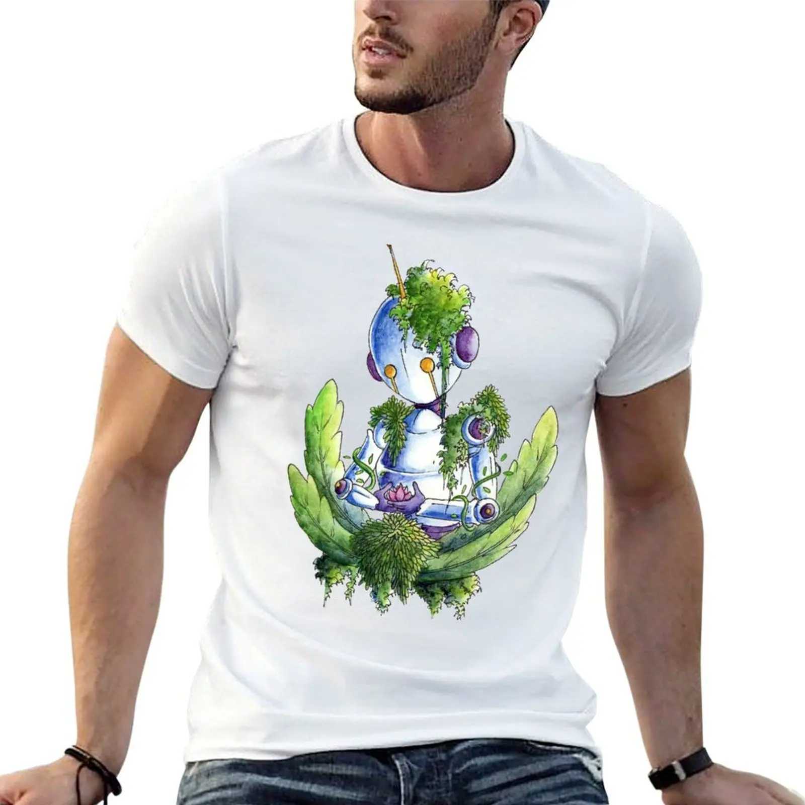 T-shirt Plants Make Me Feel Alive, streetwear décontracté à manches courtes