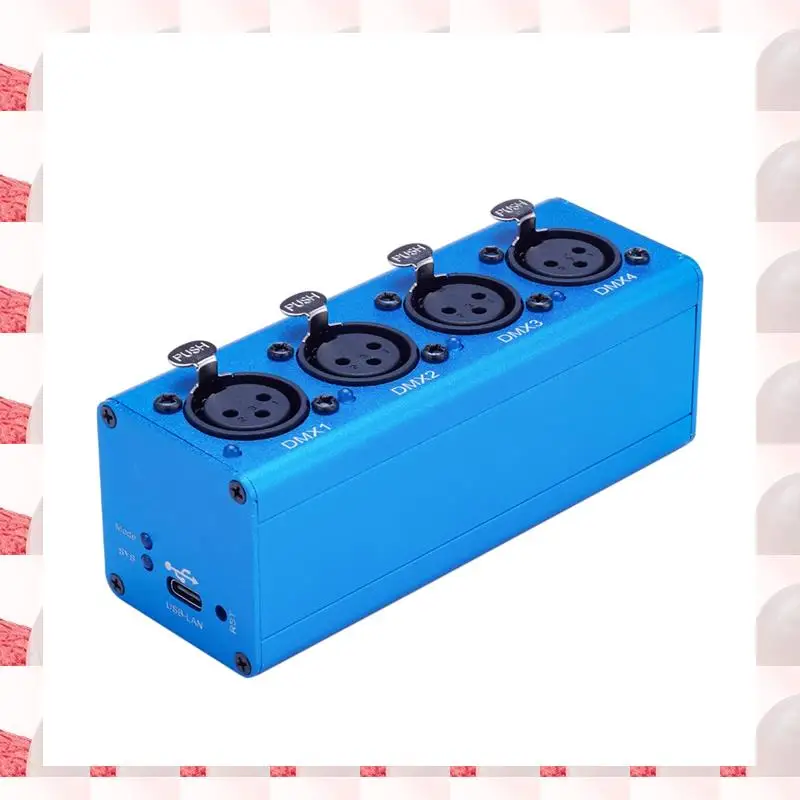 

ABGN MA2 Совместимый Artnet MINI DMX512 Ethernet-контроллер освещения Интерфейс 4 Universe 2048 для диско-систем Синий