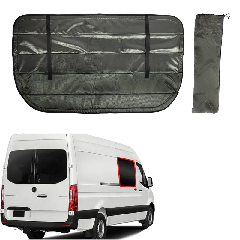 Insulated Blackout Side Sliding Door Window Cover for Mercedes-Benz Sprinter Van 2007-2022 Magnetic Accordion Style