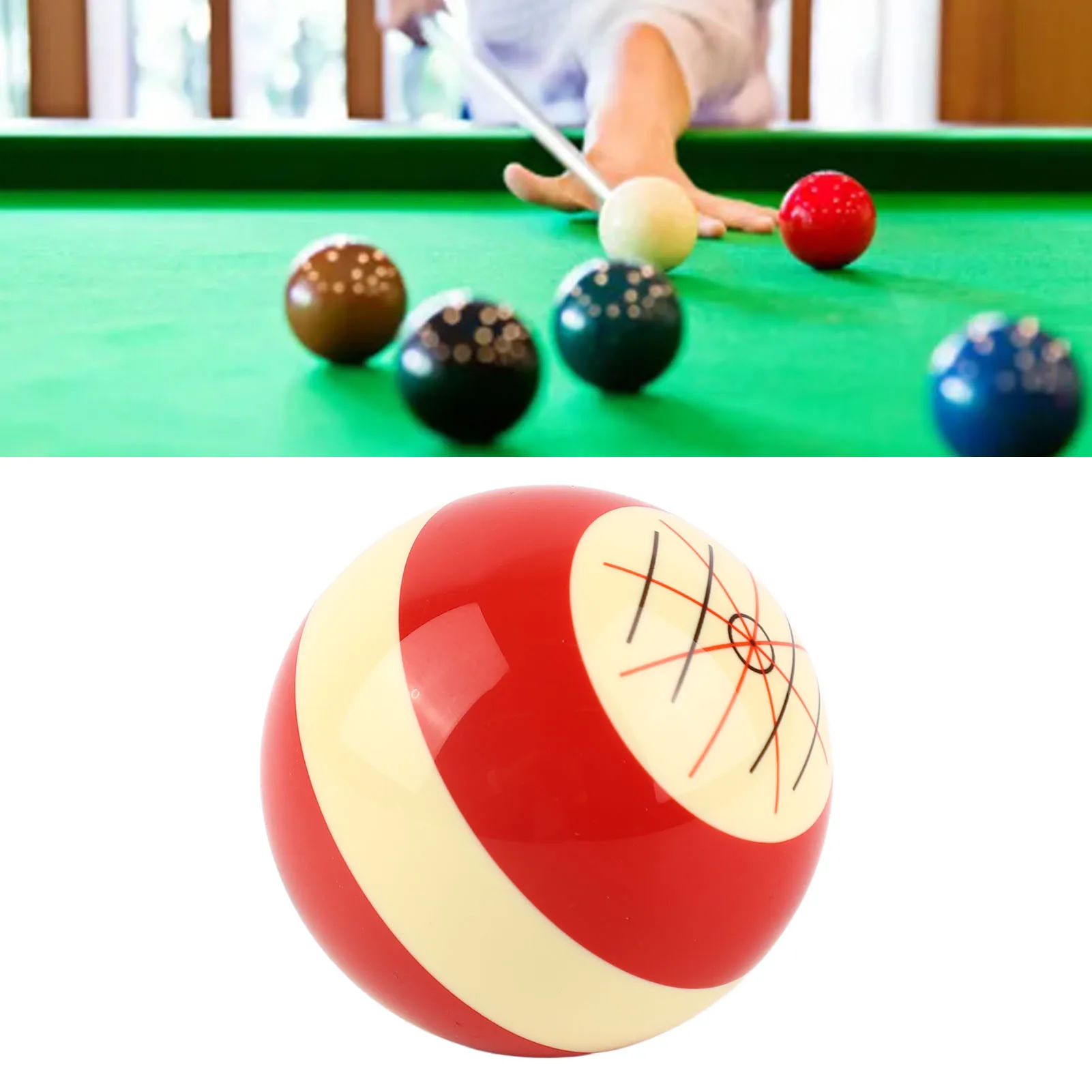 

Training Billiards Cue Ball Resin Standard Pool Practice Cue Ball For US Billiards Eight Balls 57.2mm Diameter