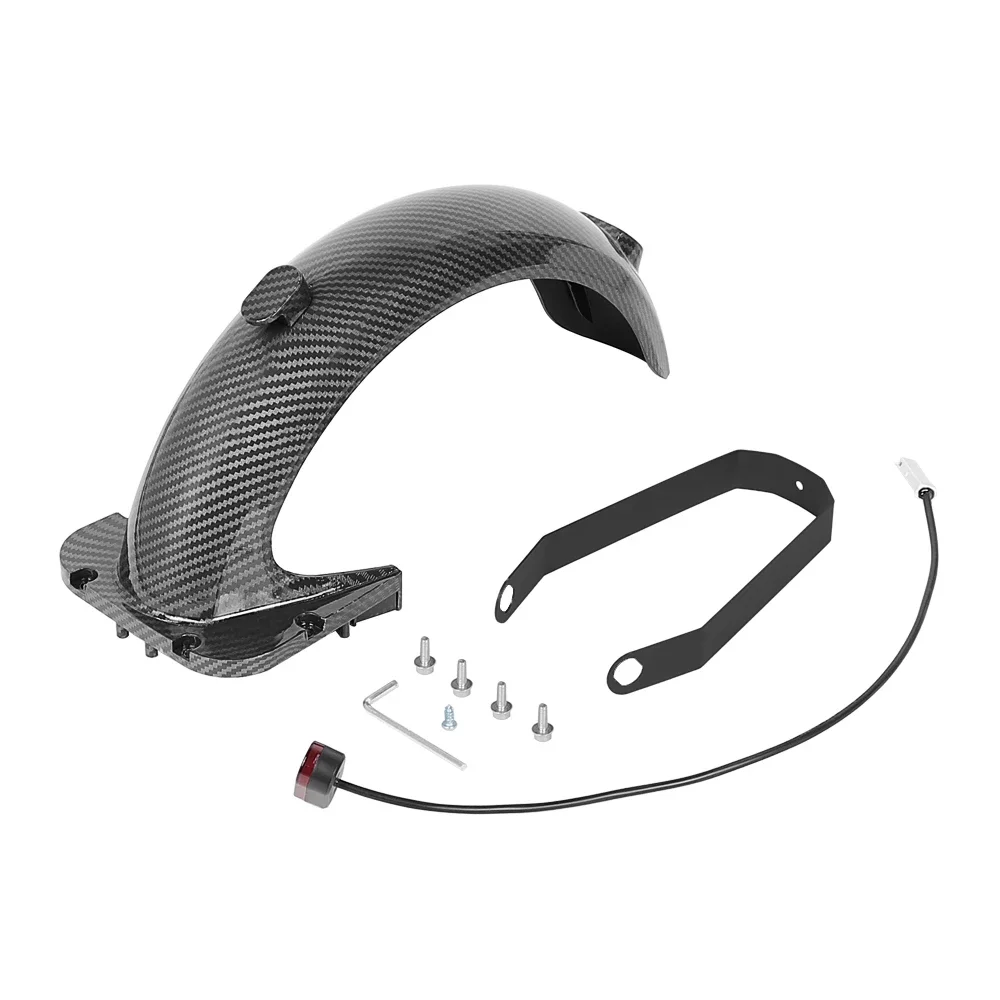 Vorne Hinten Kotflügel Zubehör Kit Für Ninebot Max G30 Elektrische Roller Carbon Fiber Fender Flügel Mit Bremslicht Teil – Detail 19