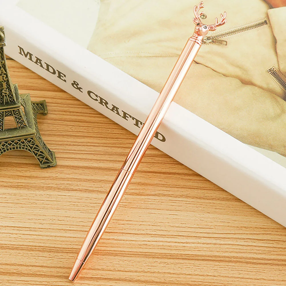 

3pcs Metal Ballpoint Pens Deer Head Design Writing Instruments Smooth Writing Experience Creative School Supplies