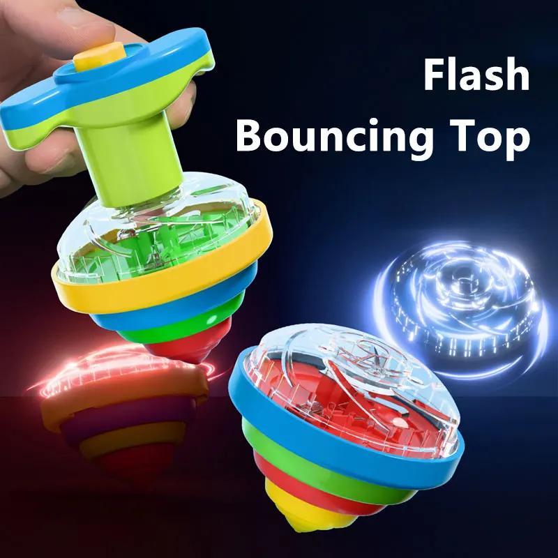 Simulation Conch Flashing Spinning Top Gyro With LED Lights Toy Kids Gyroscope Launcher Rotating