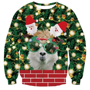 Weibliche lustige Tierziege Grafik Natal Sweatshirt, Haustierkatze und Hund Schweiß, Weihnachtspullover, Jungen Tops, Modekleidung, Geschenk 12 Hauptverkleidungskatze Katze Schafe - №1