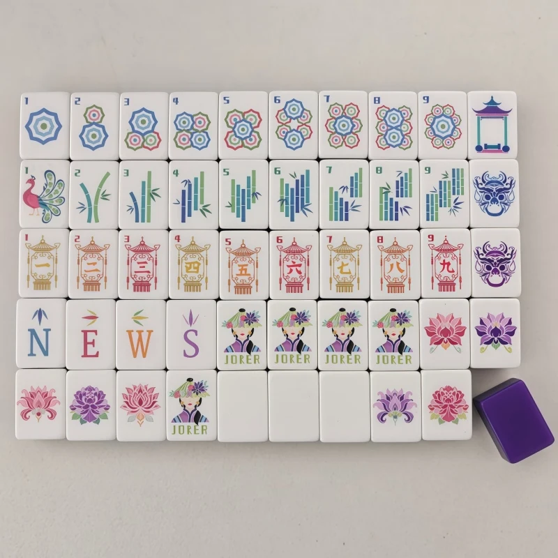 New Arrival Deep Purple 4-Layer Acrylic Mahjong Set, 160 Tiles American Mah Jongg, Portable Travel Home Party Perfect Gifts