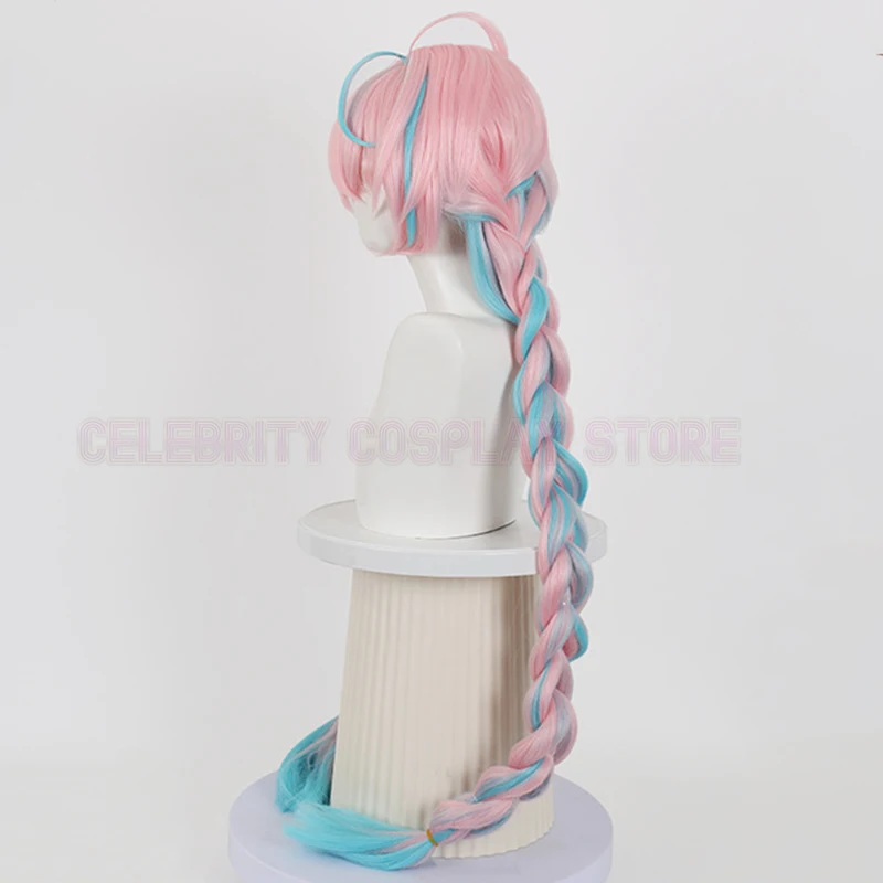 New Game Genshin Impact Varesa Cosplay Wig Girl Pink Blue Braid Hair Heat Resistant Synthetic Wig Masquerade Halloween Prop