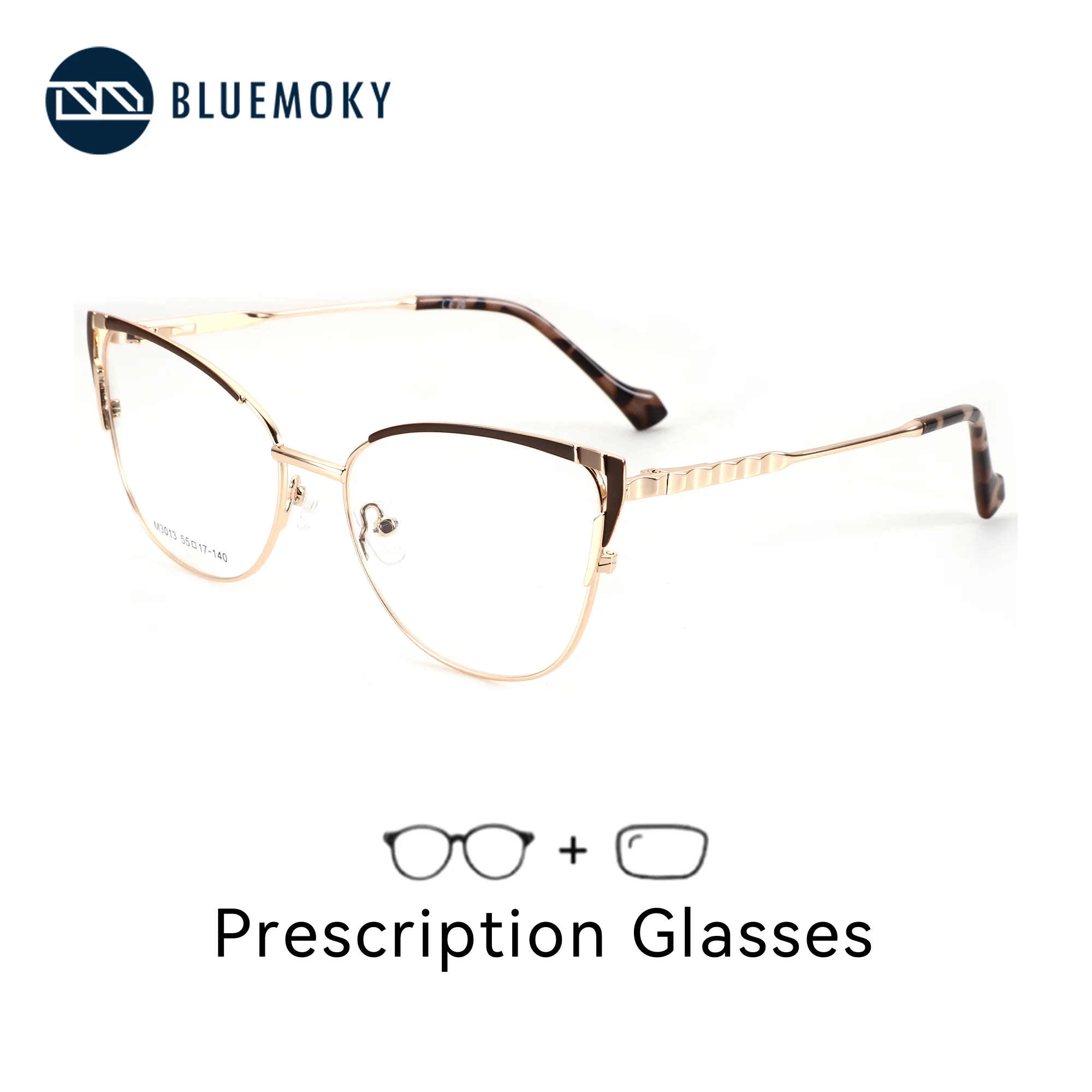 BLUEMOKY (S Size)Metal Butterfly Prescription Glasses For Women Photochromic Optical Lenses With Recipe  Myopia Eyeglasses