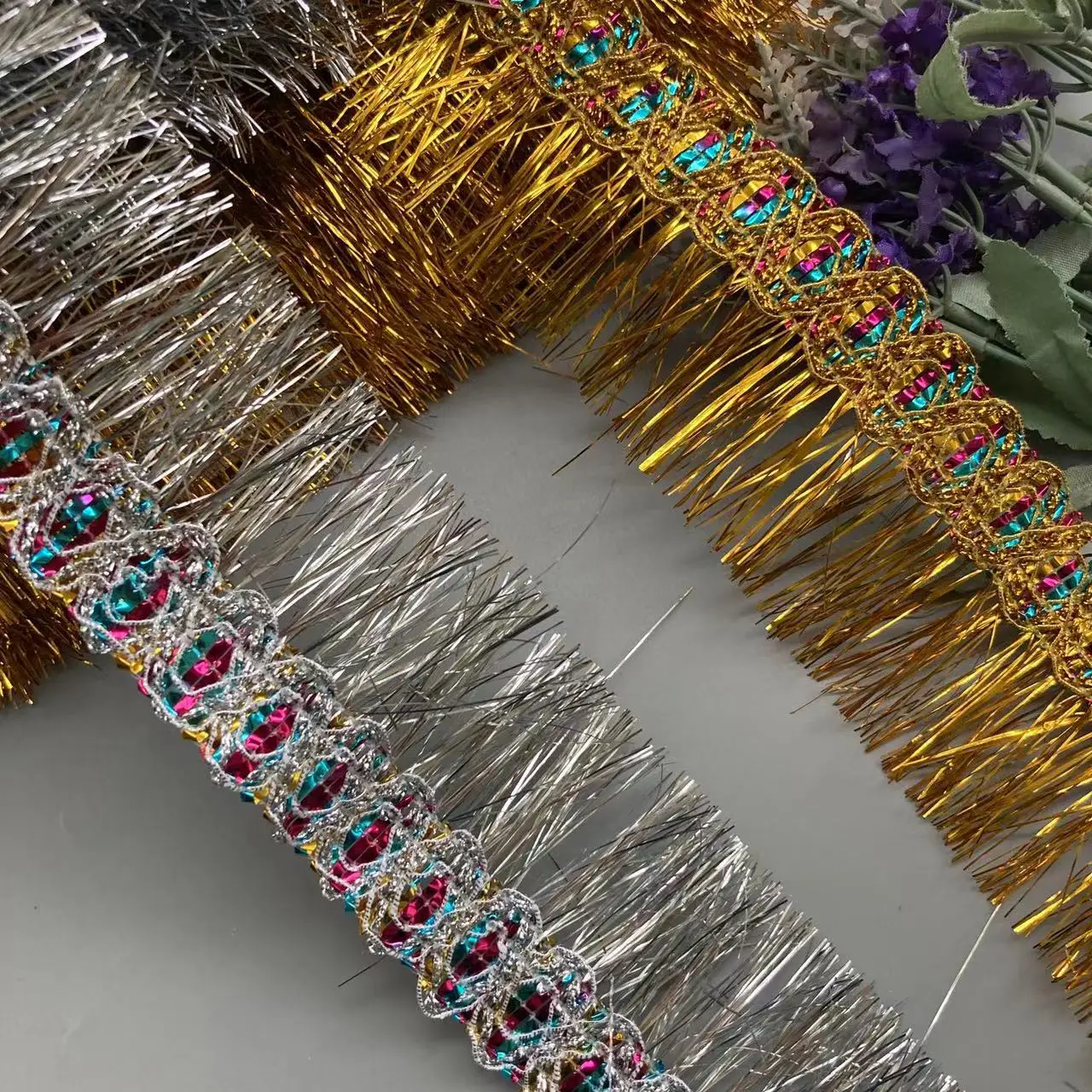 2 Meters Each Pack Long Gold Silver Lace trims Ribbons Weaving Edge Perfect for Festive Decorations Handmade DIY sewing Crafts