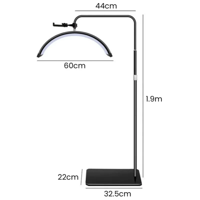 Halbmond-Wimpernlampe 3000K-6000K Schönheitslampe Tattoo Augenbrauen Make-up Fotografie-Lampe 3 Farben Einstellbar 180 LED Ringlicht