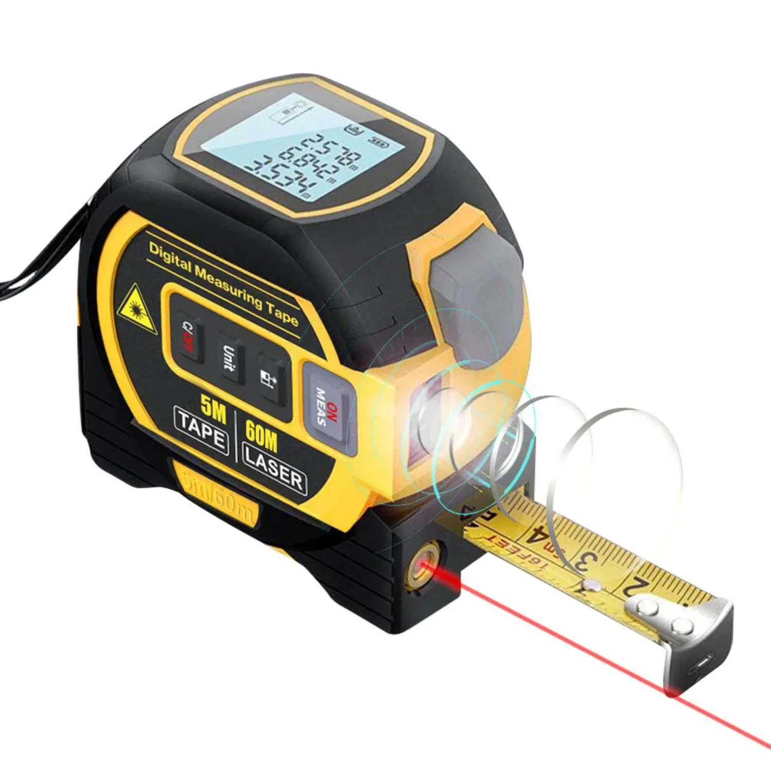 40m/60m Laser Distance Meter Rangefinder Laser Measure Distance Meter Surveying Equipment Tape Measur Retractable Tape