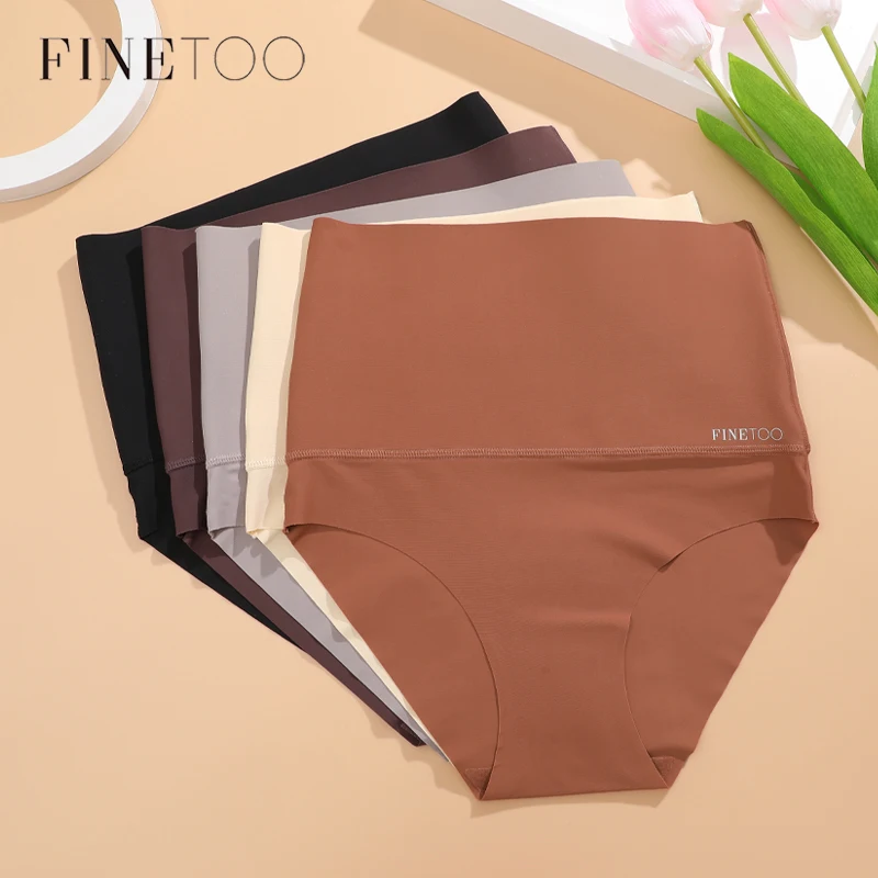 FINETOO Women Seamless Underwear High Waist Slimming Panties Female Shaping Hip Lifting Brief Comfortable Tummy Control Lingerie