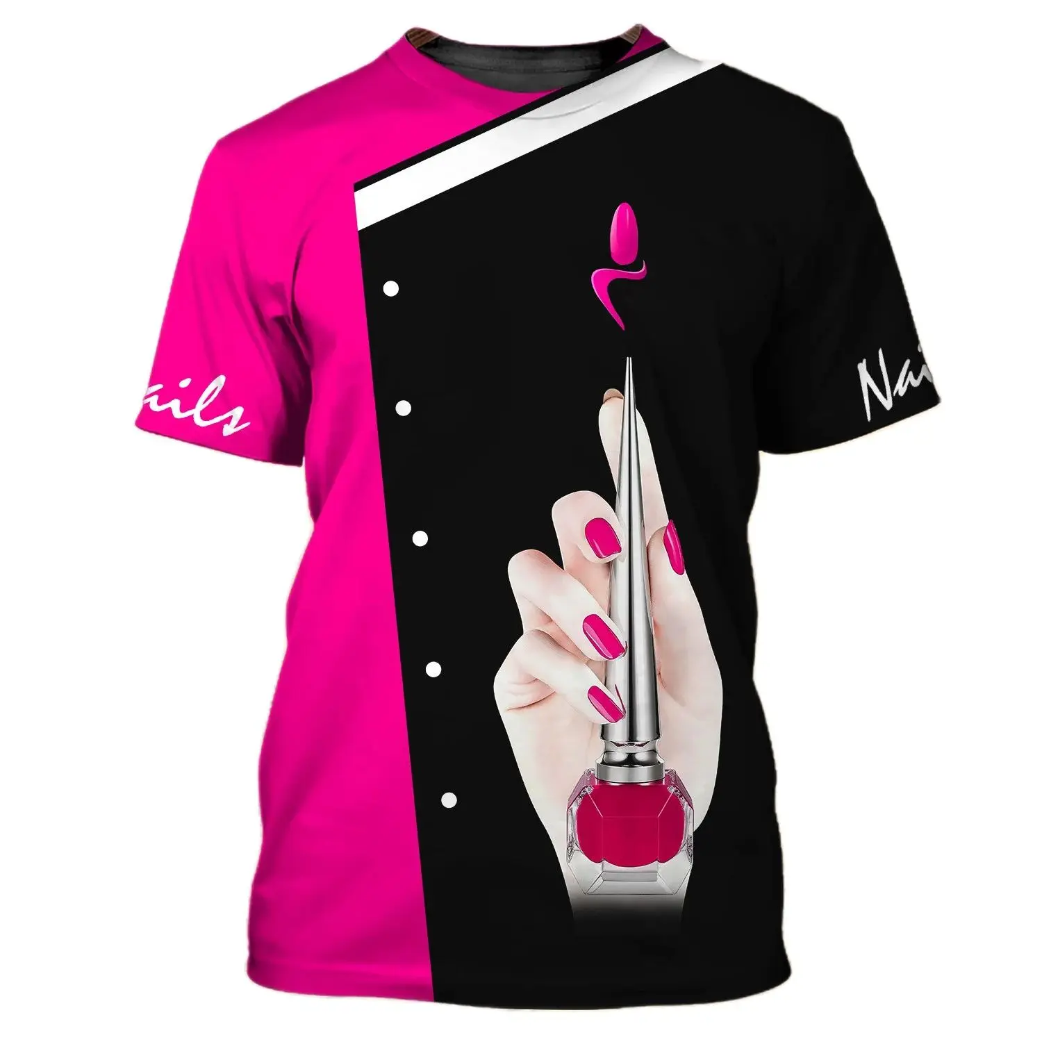 Manicurist Men\'s T Shirt 3D Print Makeup Artist Personalized Short Sleeve Women\'s Clothing O-neck Tops Cotton Casual Uniform 6XL