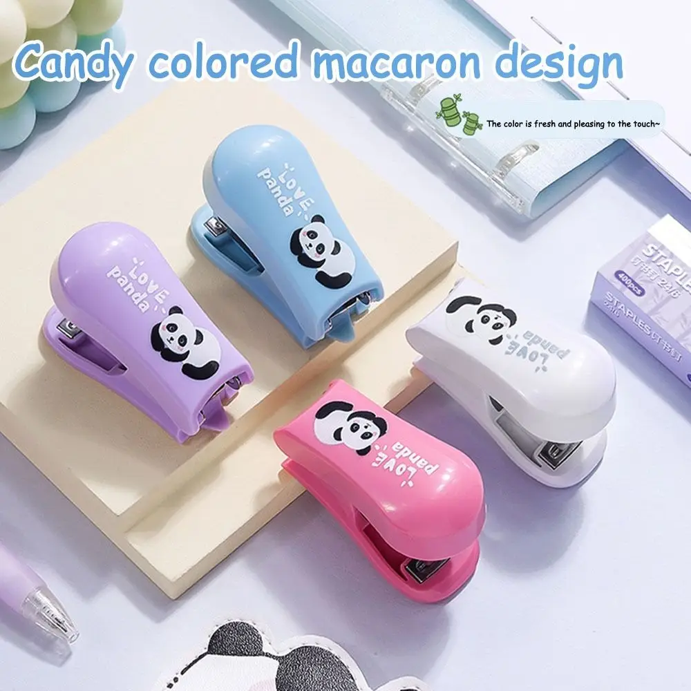 Cute Cartoon Panda Mini Stapler with Staples Multifunctional Paper Binder Stapler Set Office School