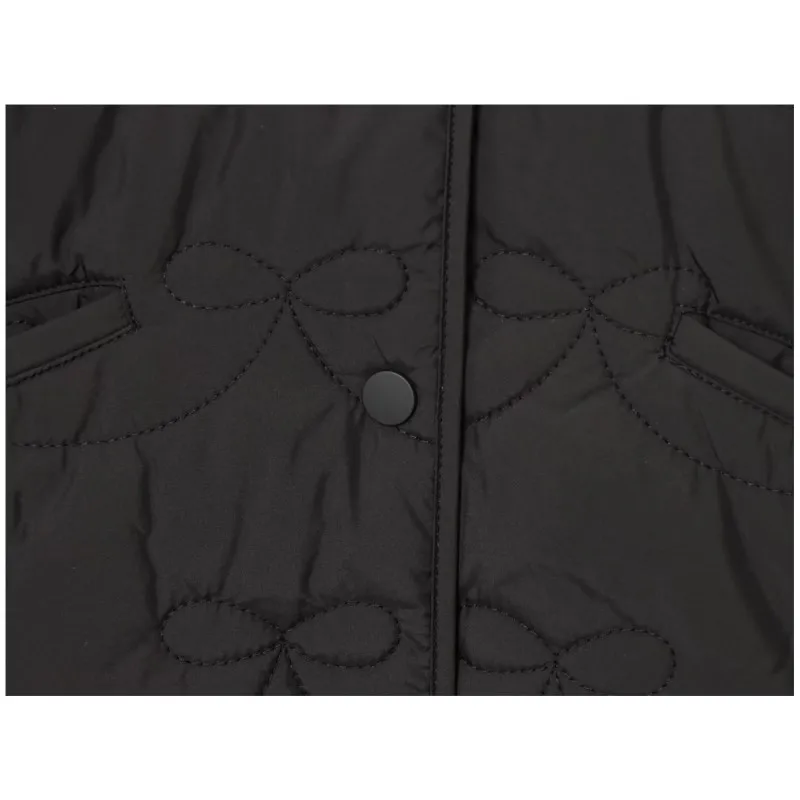 Giacca trapuntata da donna HipSeam con fiocchi Autunno manica lunga O collo con bottoni automatici Cappotti larghi e caldi da donna Top femminili semplici