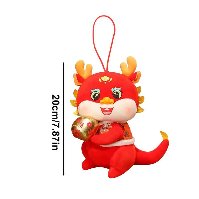 Juguete de peluche del zodiaco, peluche Adorable de dragón rojo de la suerte, regalos de cumpleaños, recuerdos de fiesta de navidad