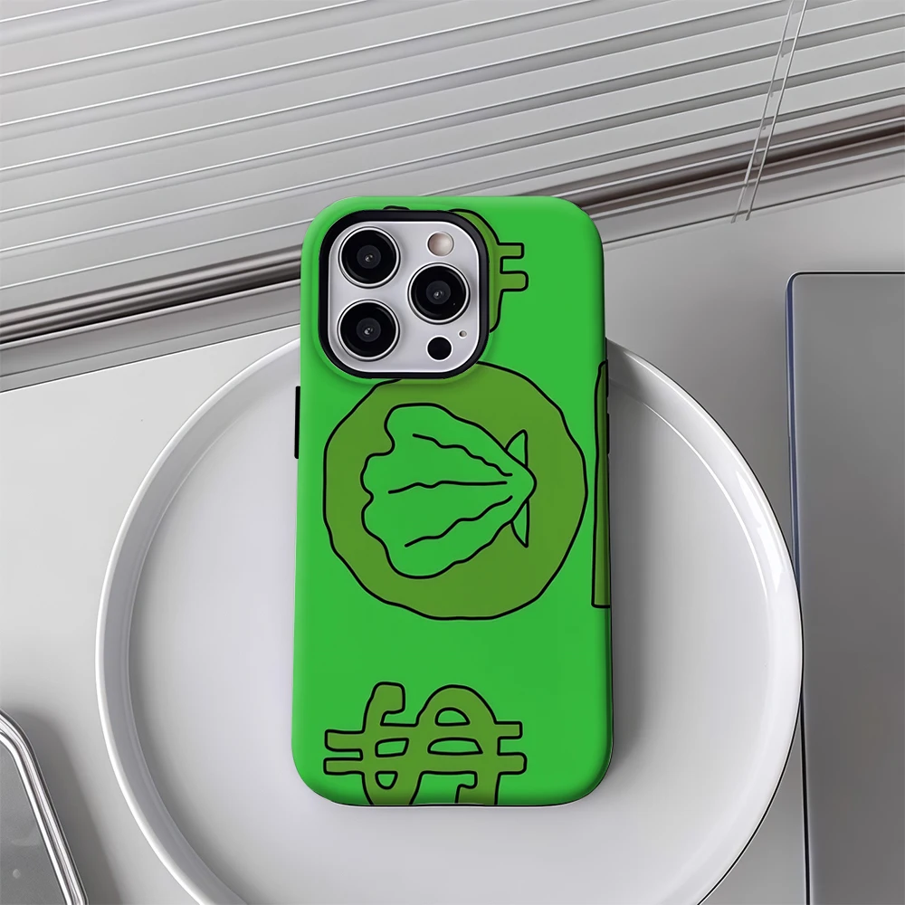 Whimsy Green Bill Phone Case for Samsung Galaxy S20 S23 S24 S25 S26 FE Plus Ultra Edge 4G 5G Luxury Double-layer Back Cover