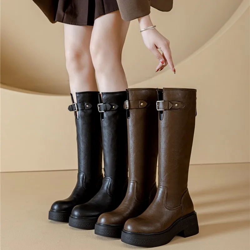 

AIYUQI Ladies' Knight Boots 2025 Autumn High-heel Fashiona Boots For Women Platform Princess Skinny High Boots For Women