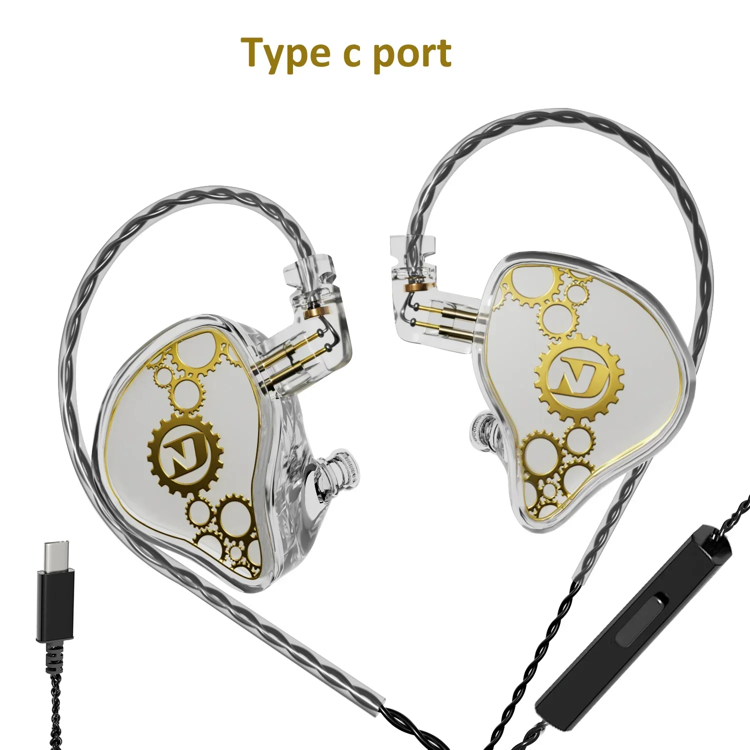 ND Venus Type C/3.5mm Wired Headphones Dynamic Drive HiFi Bass Stereo Music Earphones Noise Cancelling Game For Phone PC Headset